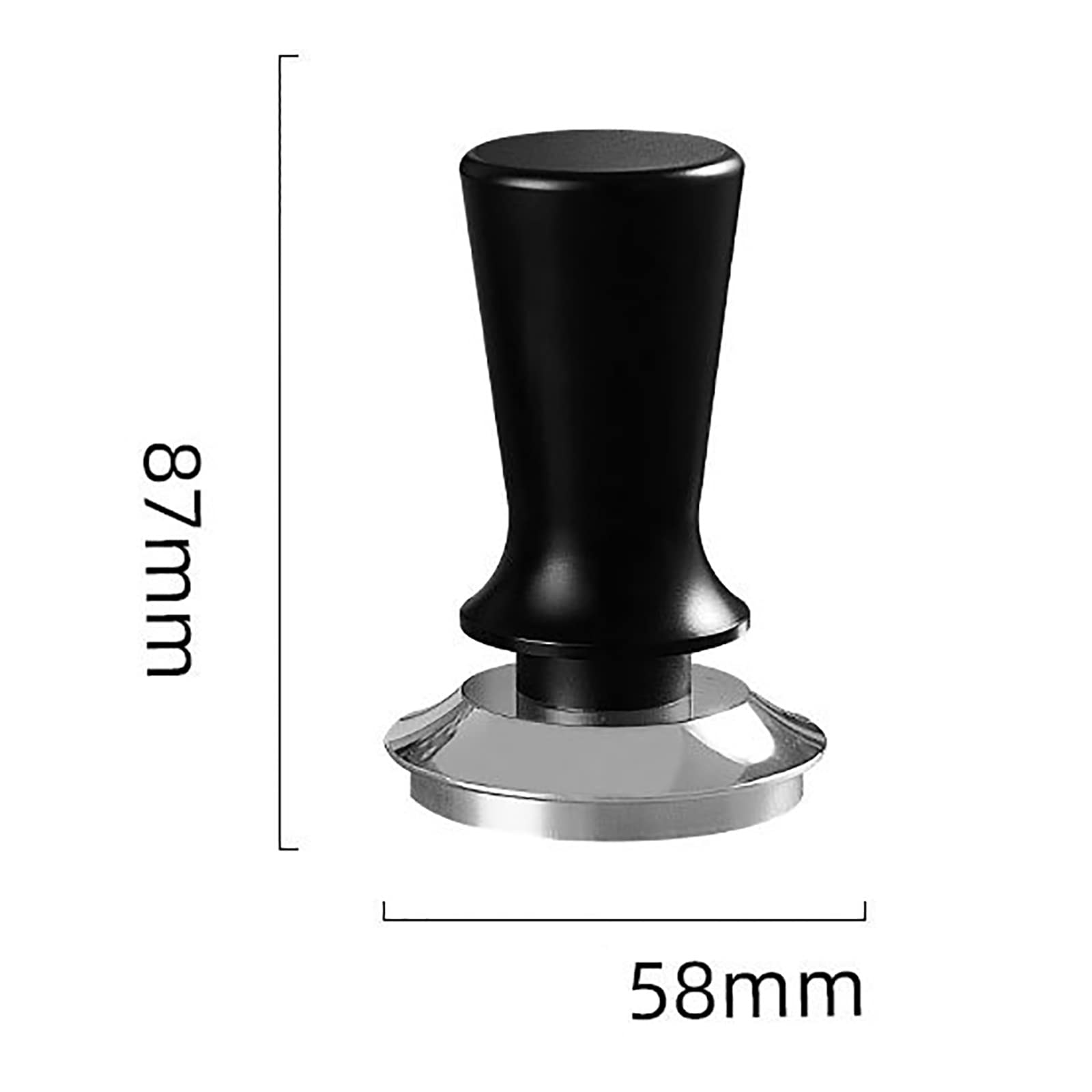 Café Tamper Presiona elástica Café de café primavera presión constante acero inoxidable Espresso Prensador(Schwarz,58mm)