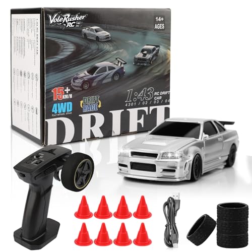 VoleRusher RC [4WD Edition 1/43 Scale Mini RC Drift Car, Toys for Age 8-14 Old...