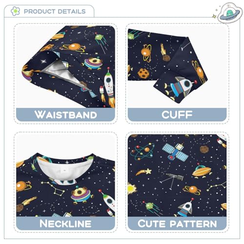 Wusikd Space Boy Girl Sweatshirt Toddler Crewneck Dark Pullover Sweater Long Sleeve Clothes 5T Multi3