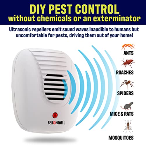 bellhowell ultrasonic pest repeller plug in device assorted 8 pack effectively aids to repel mice bugs rats rodents mosquitos roaches spiders and ants chemical odor and sound free