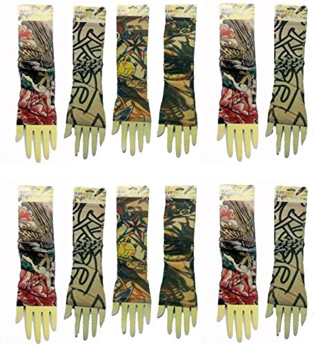 ? Assorted Arm Warmers Tattoo Sleeves Multicolour Pack of 12 for Men and Women-image-44