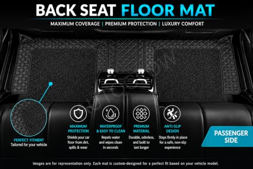 Image of Premium 7D Mat Full Set for Mahindra Xuv 7XO (7-SEAT) || Luxury Leather Dual-Stitch Full Set 7D Car Floor Mat || 100% Waterproof || Color : Black-Black (Design-1)