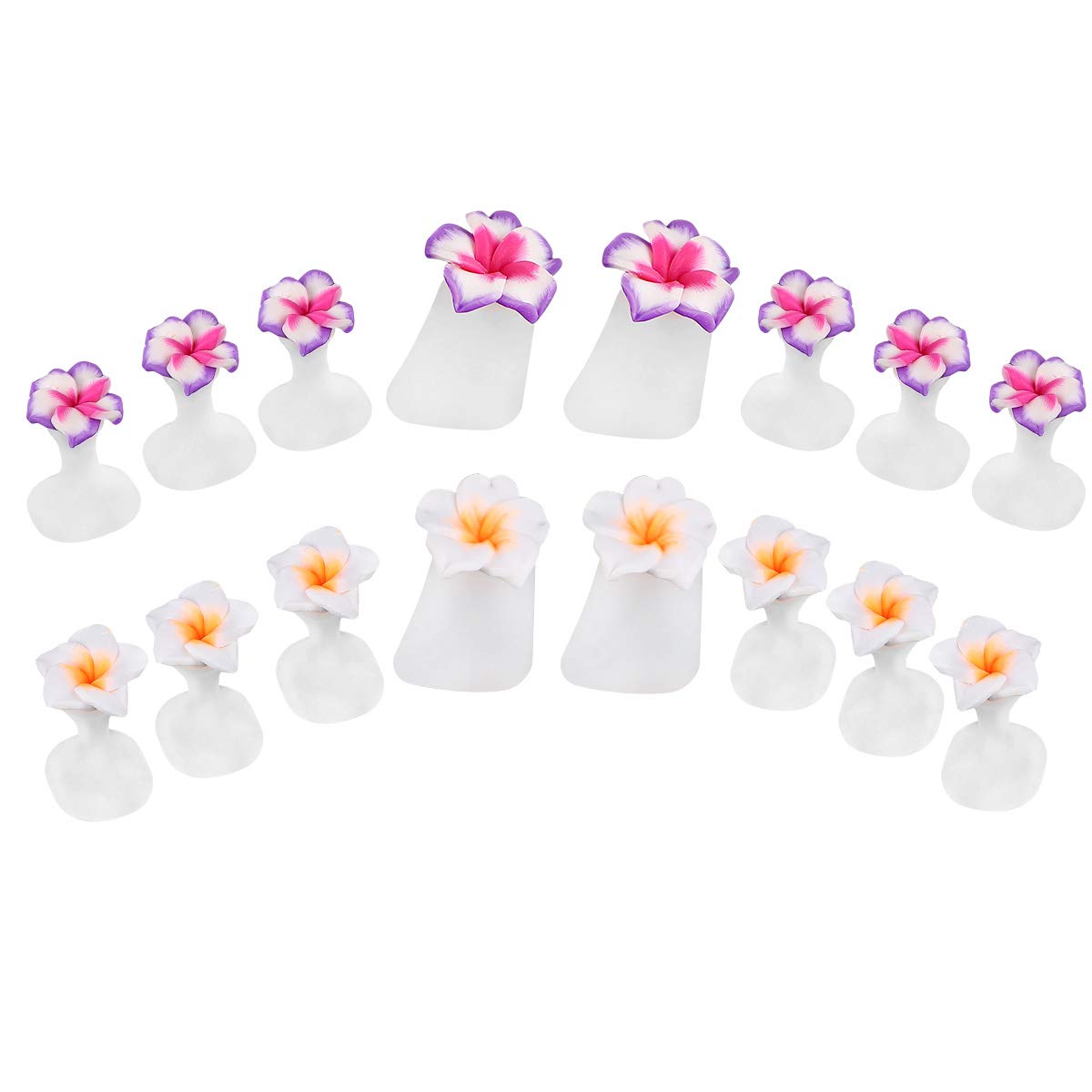 Beaupretty 2 Boxes Nail Polish Toe Separator Silicone Flower Shape Individual Toe Spacers Fingers Nail Stretchers Pedicure Tool for Salon Home (Mixed Color)