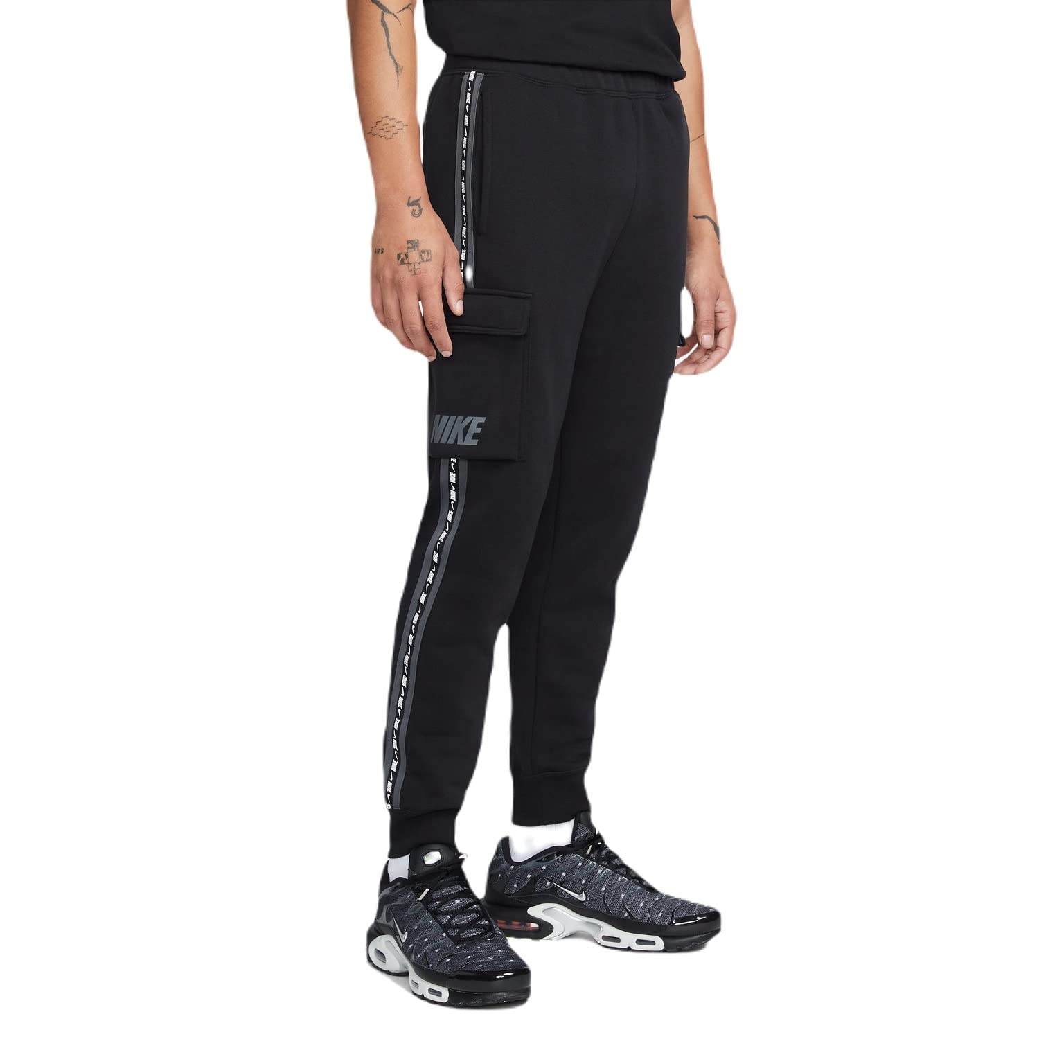 Nike M NSW Repeat FLC Cargo Pant BB molleton doux et bandes logo