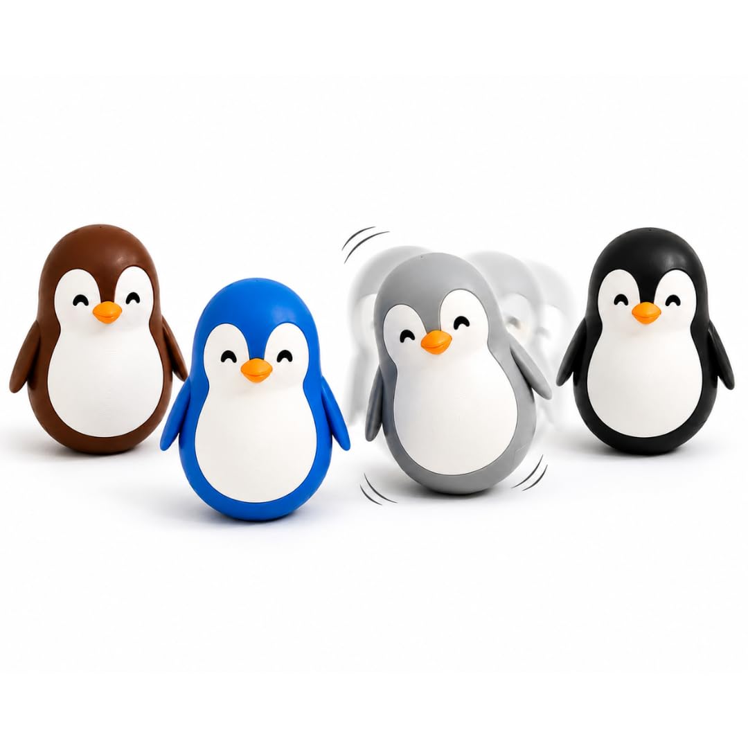 Roly Poly Penguin Wobbler | Cute Self-Righting Penguin Desk Toy | Stress Relief Fidget Toy | Mini Penguin Collectible | Office Desk Decor & Gift (Macaroon Pink, 1 pc) — Amazon image 12