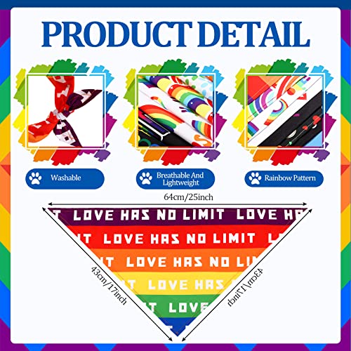 60 Pcs Rainbow Dog Bandana, Dog Bandanas Gay Pride Rainbow Scarves Bibs Lgbt Dog Handkerchief For Dog Puppy Cat Pet Festival Party Accessories, 10 Styles #TOP6