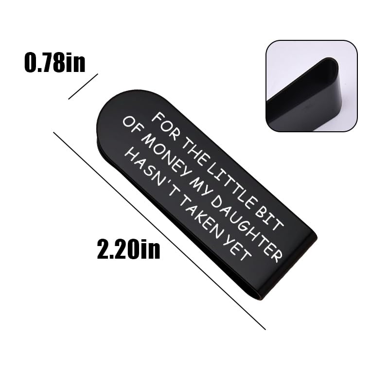 Mens Money Clip for Dad Daddy Birthday Gifts for Dad from Daughter, Funny Fathers Gift for Daddy Money Clips for Cash Clip for Money Dads Birthday Gift for Father3