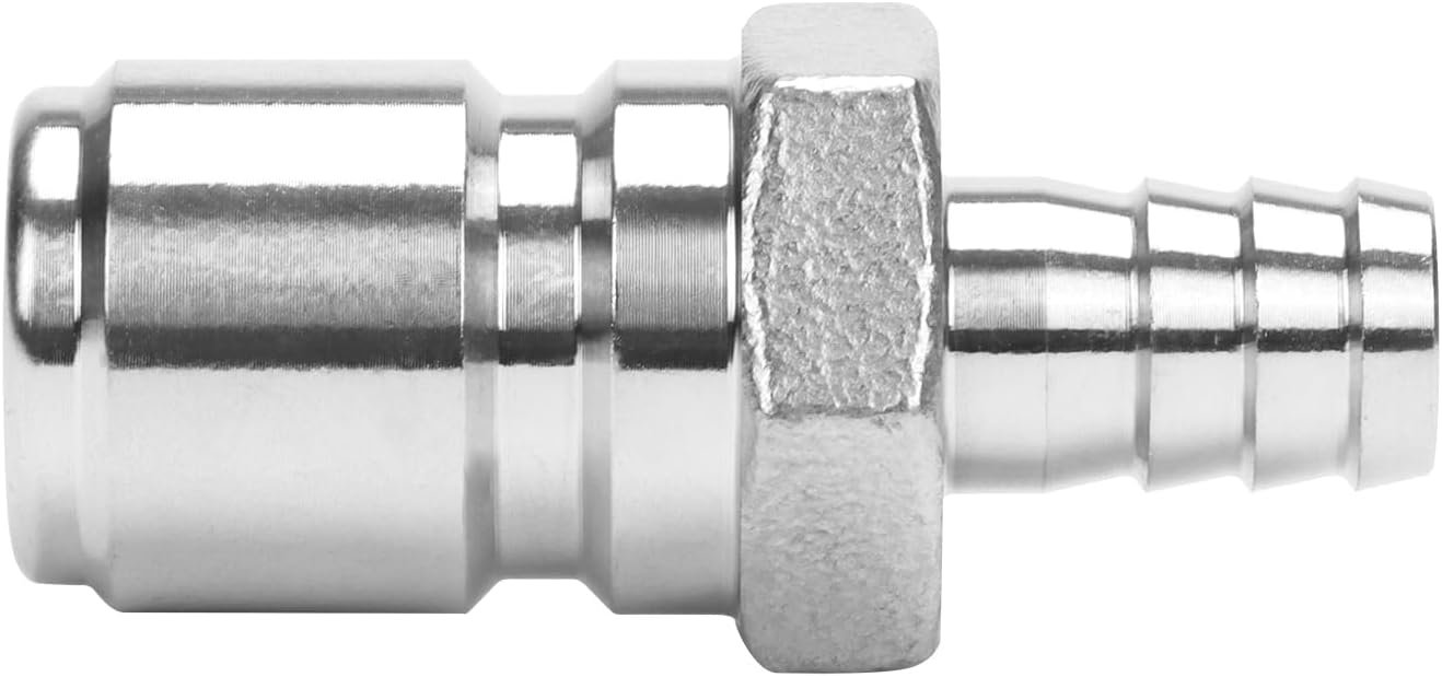 DERNORD Stainless Steel 3/8" Barb Male Quick Disconnect Homebrewing Connector Sanitary Fitting Pack of 2