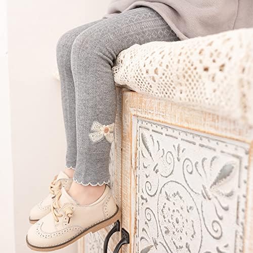 Silkglory Girls Leggings,2Pcs Toddler Girls Tights Pants with Lace Bow Decoration 2-9 Years Black/White/Grey/Apricot 7 51QmfDdbQFL. AC