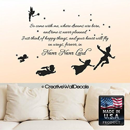 Vinyl Wall Decal Sticker Bedroom Peter Pan Never Land Kids Children Story R1543
