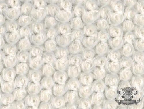 Minky Rosebud IVORY Fabric By the Yard