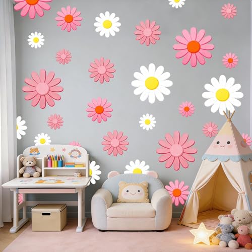 Vinilos Decorativos Flor Margarita Rosa para Pared miniatura 7