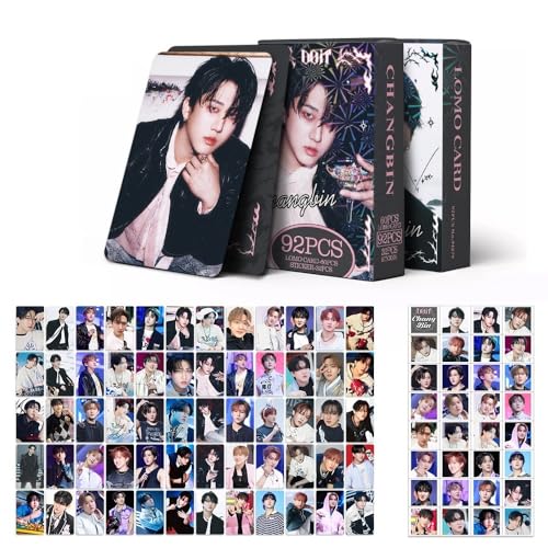 MeiYiYou 60PCS Stray Photocards,Personal Lomo Cards Postcards with 32PCS Stickers for Collection(Chang Bin-Red)