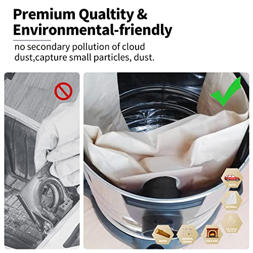 Image of 3 Pack Shop Vac 5-8 Gallon Filter Bags, ALYYDBG Type E - 90661 906-61 9066100 9066133; Type H 90671 9067-1 9067100 9067133 Vacuum Cleaner Filter Bags