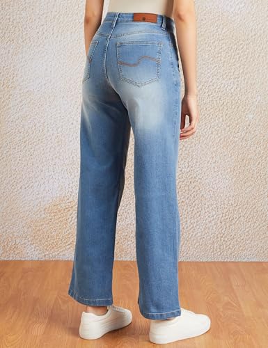 Image of Amazon Brand - Symbol Women Wide Leg Jeans (High Rise | Full Length) (Available in Plus Sizes)