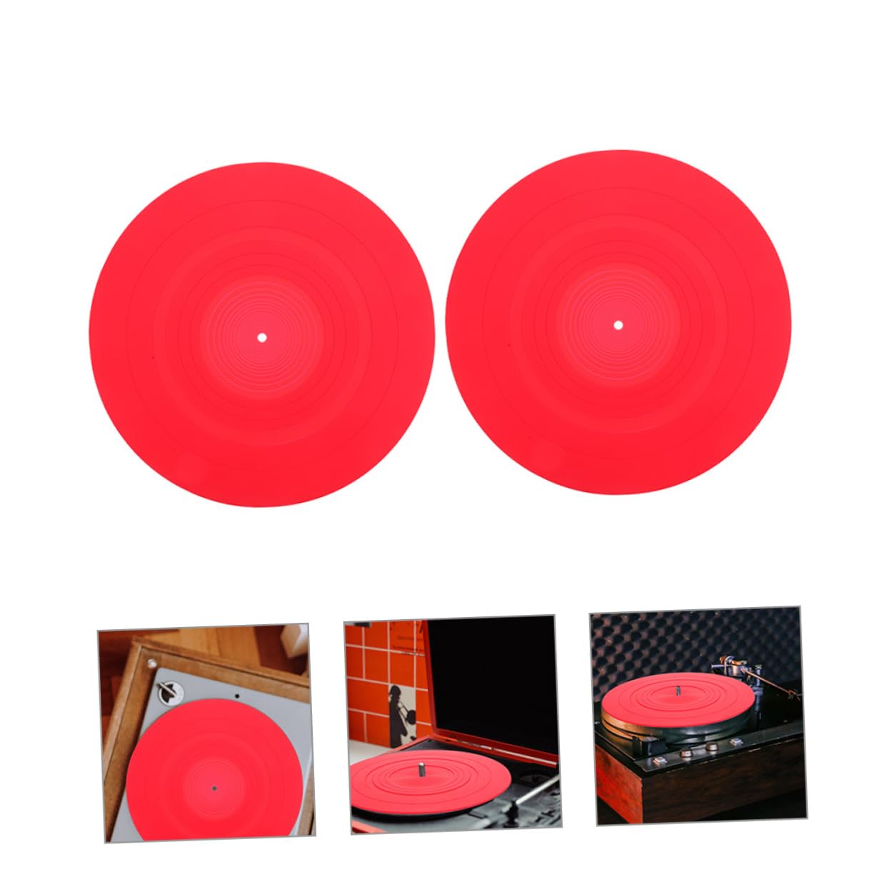 Tappetini per Giradischi Protezione per Dischi in Vinile 2 Pezzi in Silicone Antistatici Resistente e Stabile per Giradischi e Lettori di Dischi