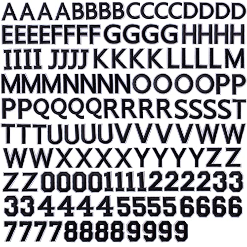 Gygyl 144 Pieces Iron On Letters And Numbers Patches, Black Letter Patches Alphabet Embroidered Patch A-Z, Numbers 0-9 Applique For Clothes, Dress, Hat, Socks, Jeans, Diy Accessories #TOP4