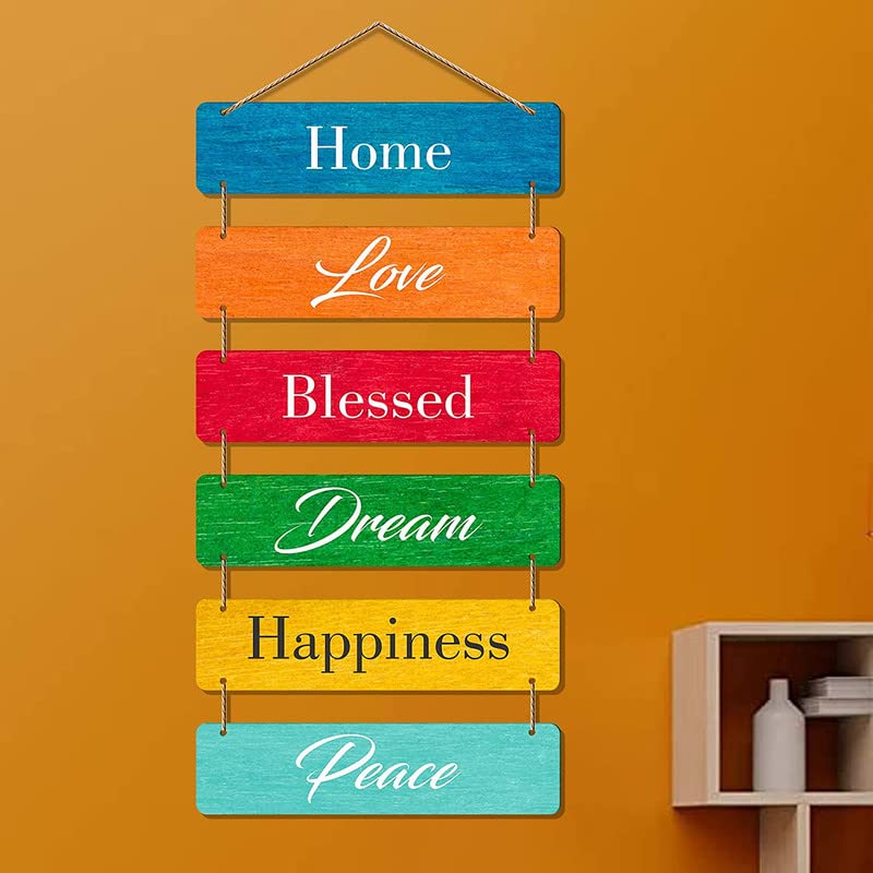 Image of Proxoto Love and Blessing Quotes Wall decoration art pieces | Wall HANGING Best for Livingroom | Dining room | Home Decor | Office| Pack of 1 (Multicolor)
