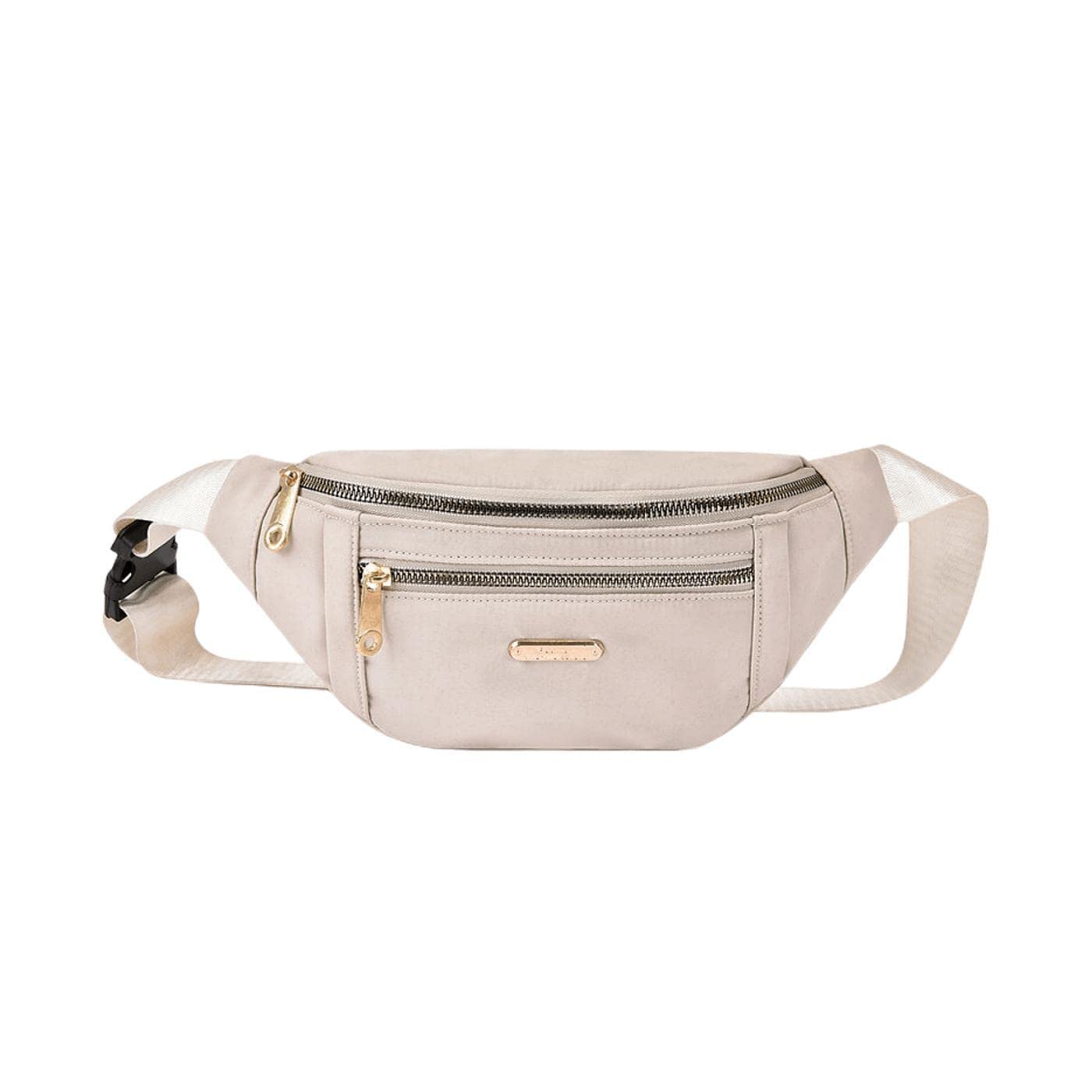 XForce Plaza Fanny Pack for Women Men, Fashion Waist Pack Crossbody Belt Bags for Teen Girls, Bum Bag for Travel Running Walking Hiking, Carring All Phones, Wallet (B Serise Beige)