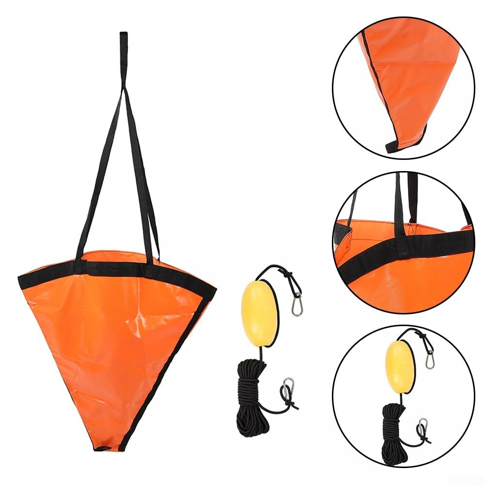 Ancoraggio per, Ancora di mare per barca da pesca, Drogue Anchor System, Ancora di mare gonfiabile barca, Dispositivo di controllo canoa, pieghevole in PVC (L)