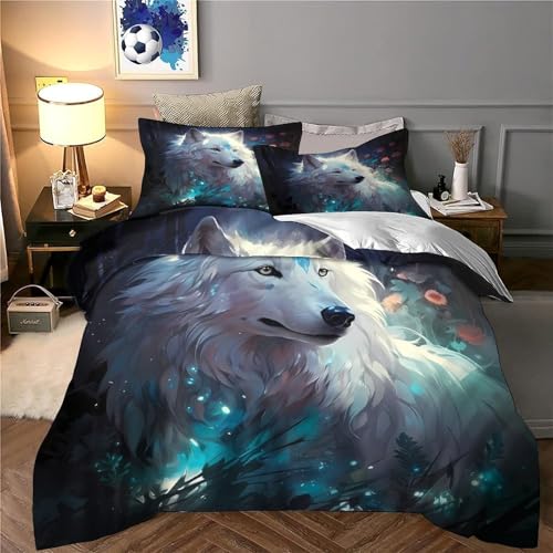 Housse de couette 140x200cm MagicalForestArt WhiteWolfFantasy - 6