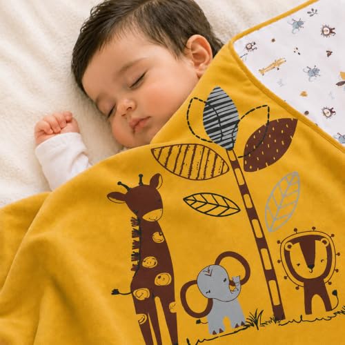 Image of TinyLane - Curated for you! Reversable Bamboo Cotton Blanket for New Born Baby, Baby Blankets Newborn, Baby Blanket for 0-2 Years, Pack of 1, 100 * 80cm, Jungle Tribe Design