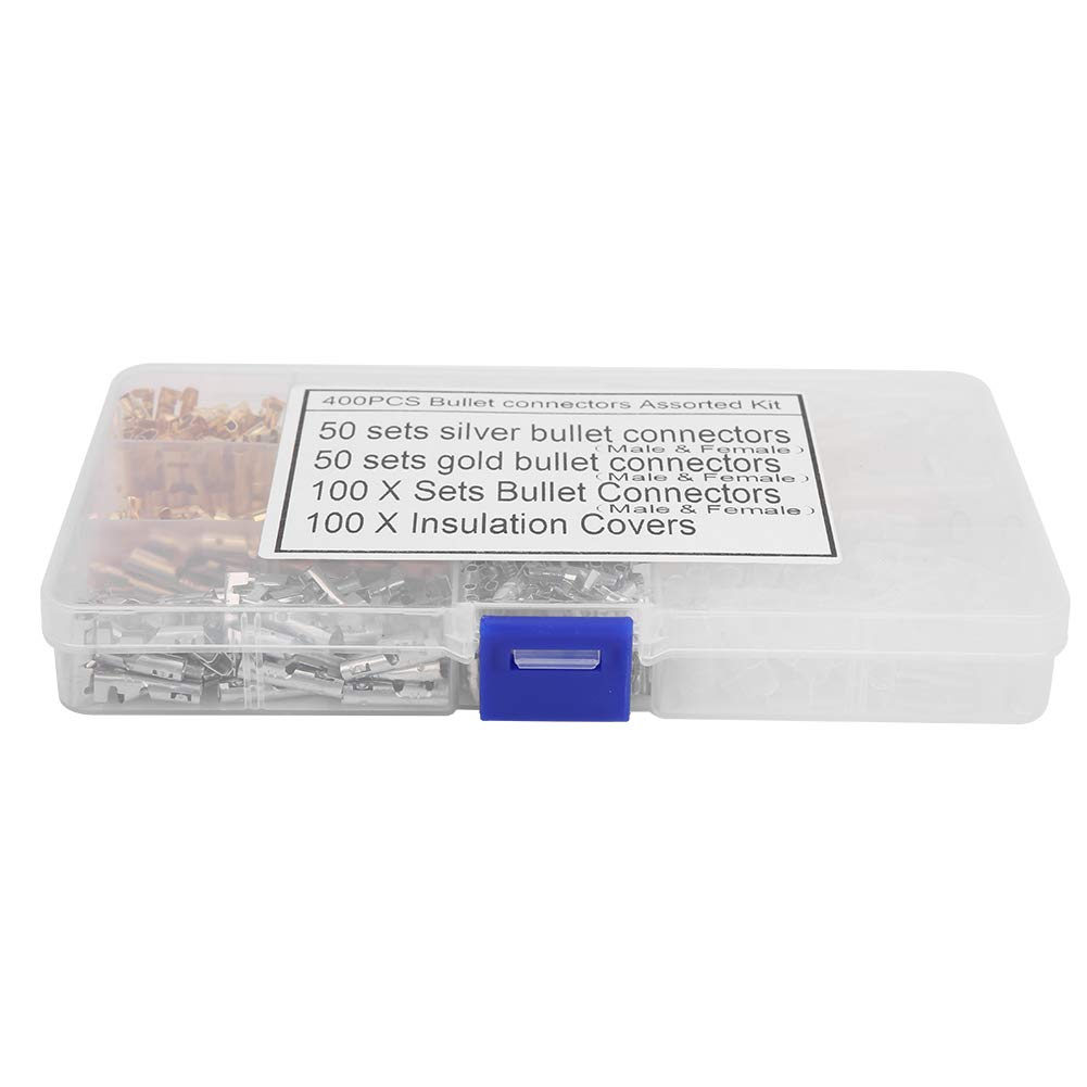 400PCS 4.0mm Male Female Connectors Cold, Pressed Kit, Copper with Good Electrical Conductivity, Selected Materials for Quick Connection or Disconnection of Household