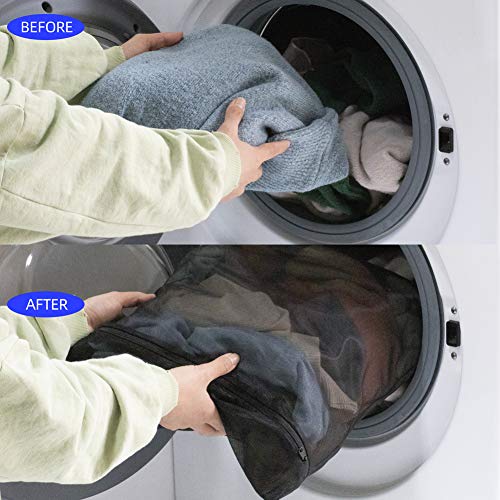 Tenrai Laundry Bags, Set Of 4 Xl (Extra Large) Mesh With Zipper For Delicates, Intimates, Lingerie, Bras, Dirty Laundry, Accessories Wash Bag, Jumbo Travel Organizer Net Bag (Black Qs) #TOP6