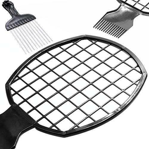 Twist Comb Afro Twist Comb Set, Twist Hair Up Tool and Detangle Wig Braid Hair Styling Comb Afro Pick Lift Black Fist Metal Hair Comb