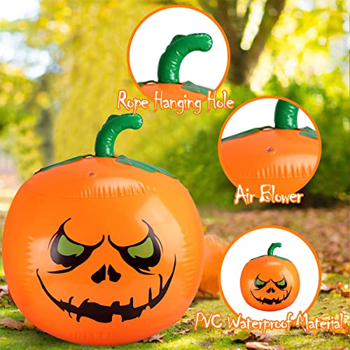 Bsac 5Ft Halloween Inflatable Pumpkin Decorations, Blow Up Halloween Pumpkin Decorations For Yard, Party, Hanging Pumpkin Decorations For Outdoor (Pumpkin) #TOP1