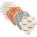 Touched by Nature Baby Organic Cotton Bandana Bibs 4-Pack, Fox, One Size