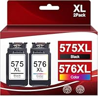 575XL 576XL Druckerpatronen für Canon 575 576 XL Multipack Patronen PG-575XL CL-576XL für PIXMA TS3550i TR4755i TR4750i TS3551i TR4751i TS3750i TS3751i TR4756i TS3752i (2 Pack)