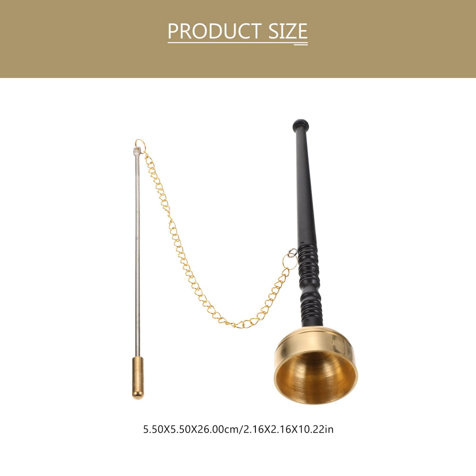 VANZACK Delicate Copper Yin Qing Hand Musical Instrument for Buddhist Ceremonies Elegant Temple Bell with Long Handle Fine Craftsmanship and Smooth Finish for Rituals