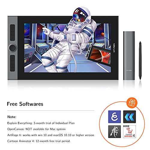 XPPen Artist Pro 16 Grafiktablett mit Display, 15,4 Zoll volllaminiertes Bildschirm, Pen-Display mit...
