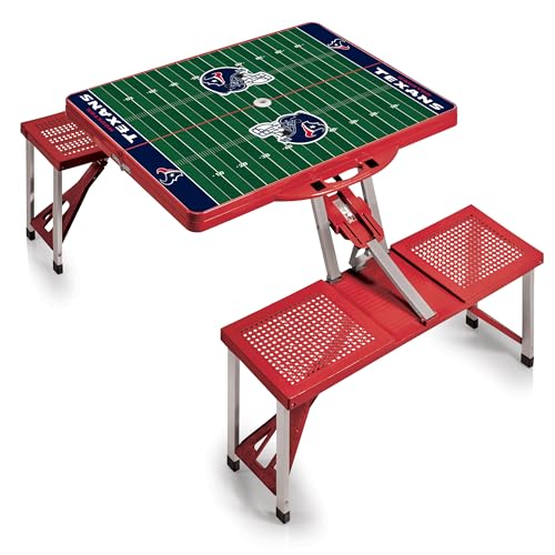 Image of PICNIC TIME NFL Picnic Table Portable Folding Table with Seats and Umbrella