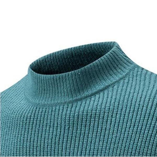 Winter Men's Knitwear Fashion Spell Color Korean Version of The Half-Turtleneck Sweater Bottom Sweater3