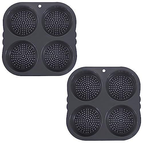 Mocturnity - Molde para hamburguesa de silicona de 2 piezas, color gris