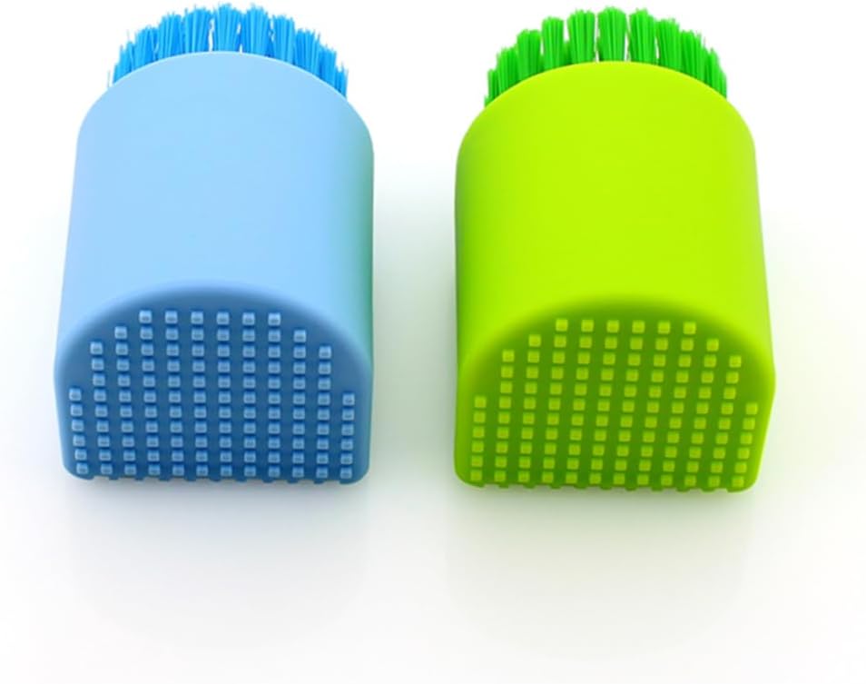 Mini Collar Scrubbing Brush, 2Pcs Silica Gel Laundry Cleaner for Clothes