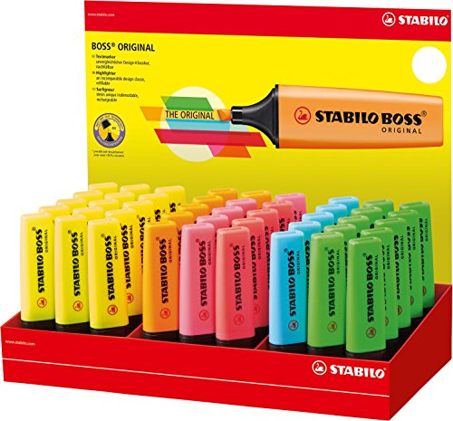 Surligneurs STABILO BOSS ORIGINAL lot de 6 couleurs assorties pour le bureau