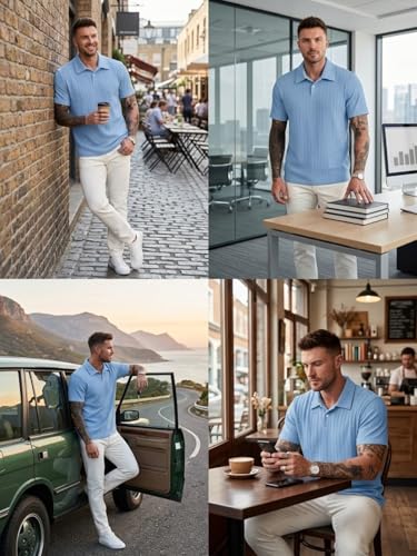 Image of Leriya Fashion Branded Polycotton Tshirt For Man | Men's Summer Textured Polo T-Shirt | Stylish Half Sleeve Collared Tee | Soft Breathable Knit Fabric | Regular Fit Casual Polo for Office, Travel & Everyday Wear