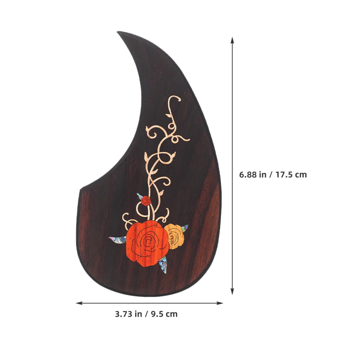 Veemoon Dekorative Gitarren Aufprallschutzplatte für Akustikgitarre 2 Stück Rosewood Schlagbretter mit Anti Kratz Schutz und Selbstklebender Rückseite für Musik Zubehör