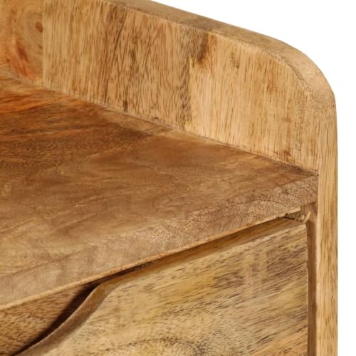 Table de chevet en bois de manguier avec rangement de style rustique - 6