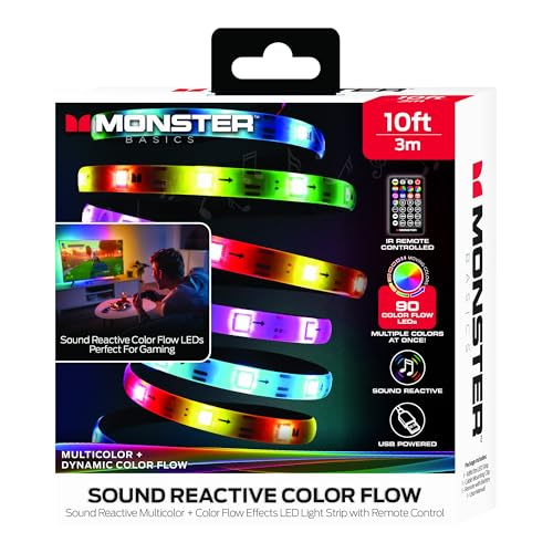 Tira de LED RGB reactiva al sonido 10ft con control remoto IR miniatura 1