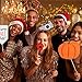 52 Pieces Happy Fall Yall Photo Booth Props Kit Thanksgiving Day Harvest Festival Pumpkin Party DIY Costumes Props with Wooden Sticks for Party Decorations