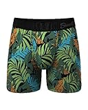 Shinesty Ball Hammock Mens Underwear with Pouch | Mens Large Boxer Briefs Flyless | US Large Green Tropical Leaves
