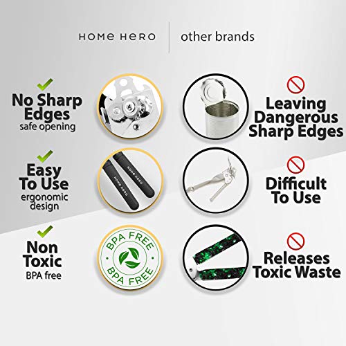 image for Home Hero Stainless Steel Can Opener Manual Smooth Edge Can Opener Smo