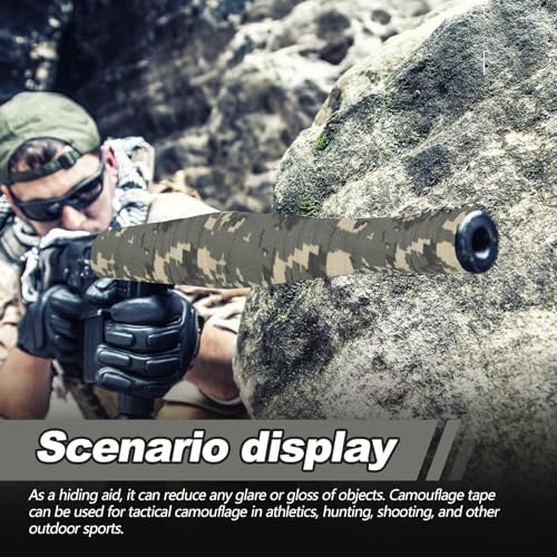 Image of Engrowtic 3 Rolls 2 inch x 32 ft Camo Tape, Self Adhesive Protective Camouflage Tape Waterproof Camo Duct Non Reflective Camouflage Fabric for Outdoor Hunting Military