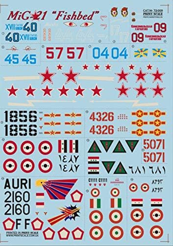 Print Scale 72-009 - 1/72 Decal for Mig-21 fishbed, Aircraft