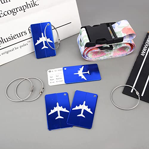 Luggage Straps Set, 4 Pack Luggage Straps With Trip Tags, Adjustable Suitcase Belts Security Belts With Quick Release Buckle Man Women Travel Business Trip Accessories(As Shown) #TOP7