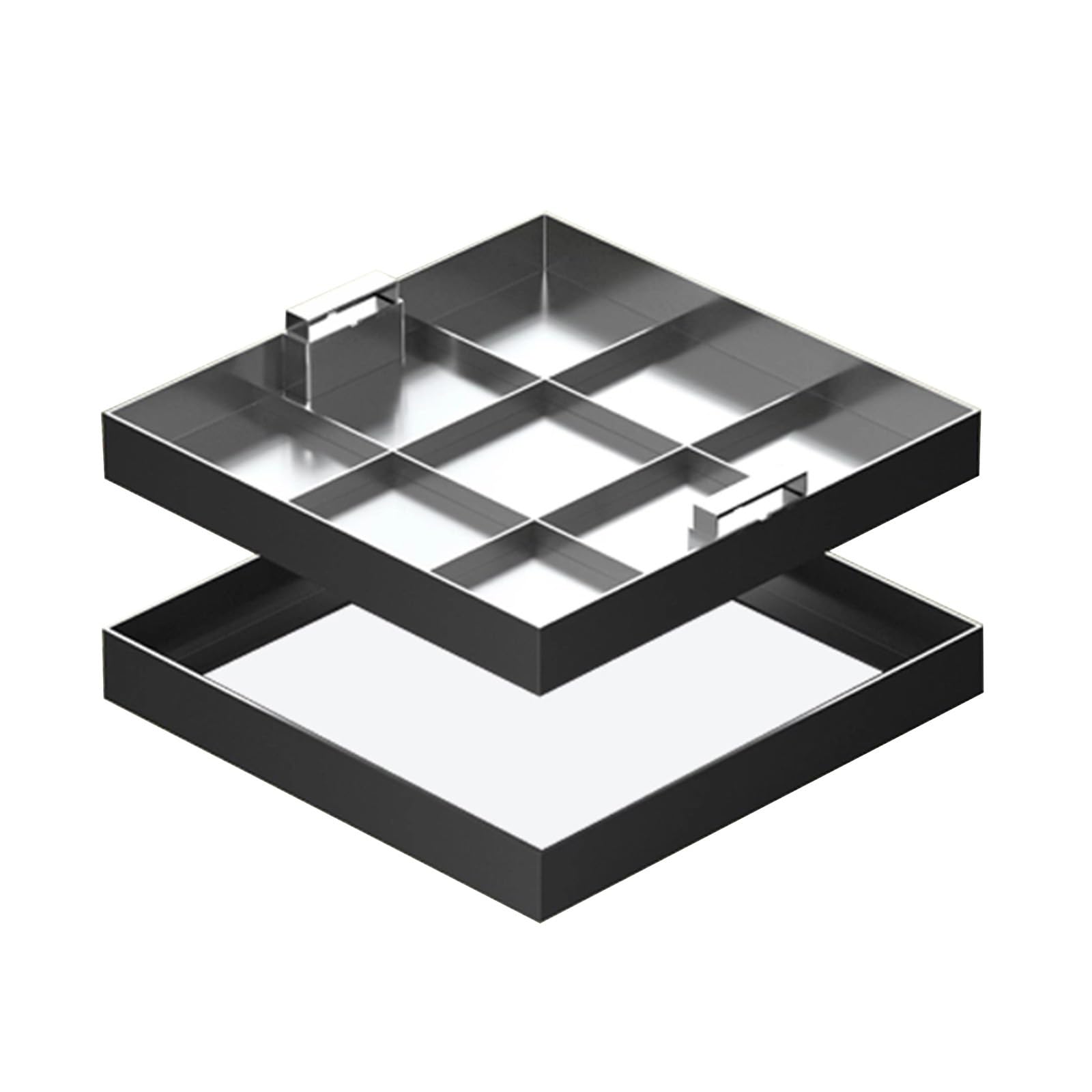 GJMSSMY Stainless Steel 304 Manhole Cover & Frame with Retractable Handle for Septic Tank, Rainwater Drainage, 30x30cm (12x12in) - & Easy to Install